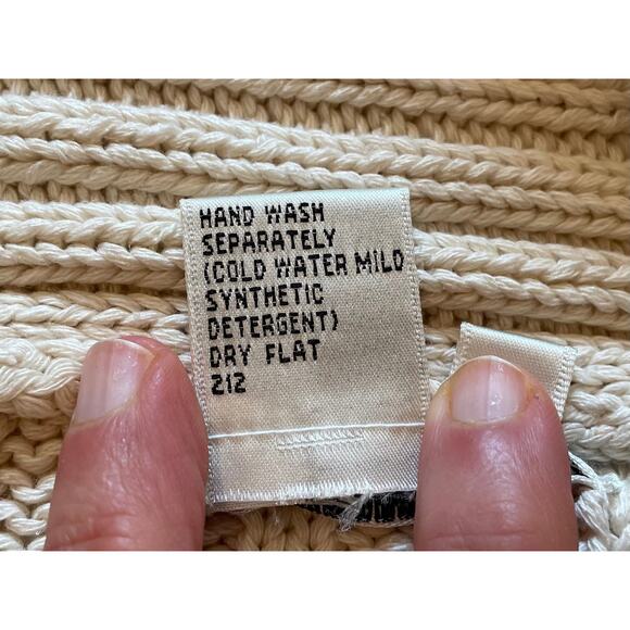 Winter Silks Silk Blend Ivory Long Cardigan Coat Toggle Buttons Shawl Collar M - Picture 12 of 13